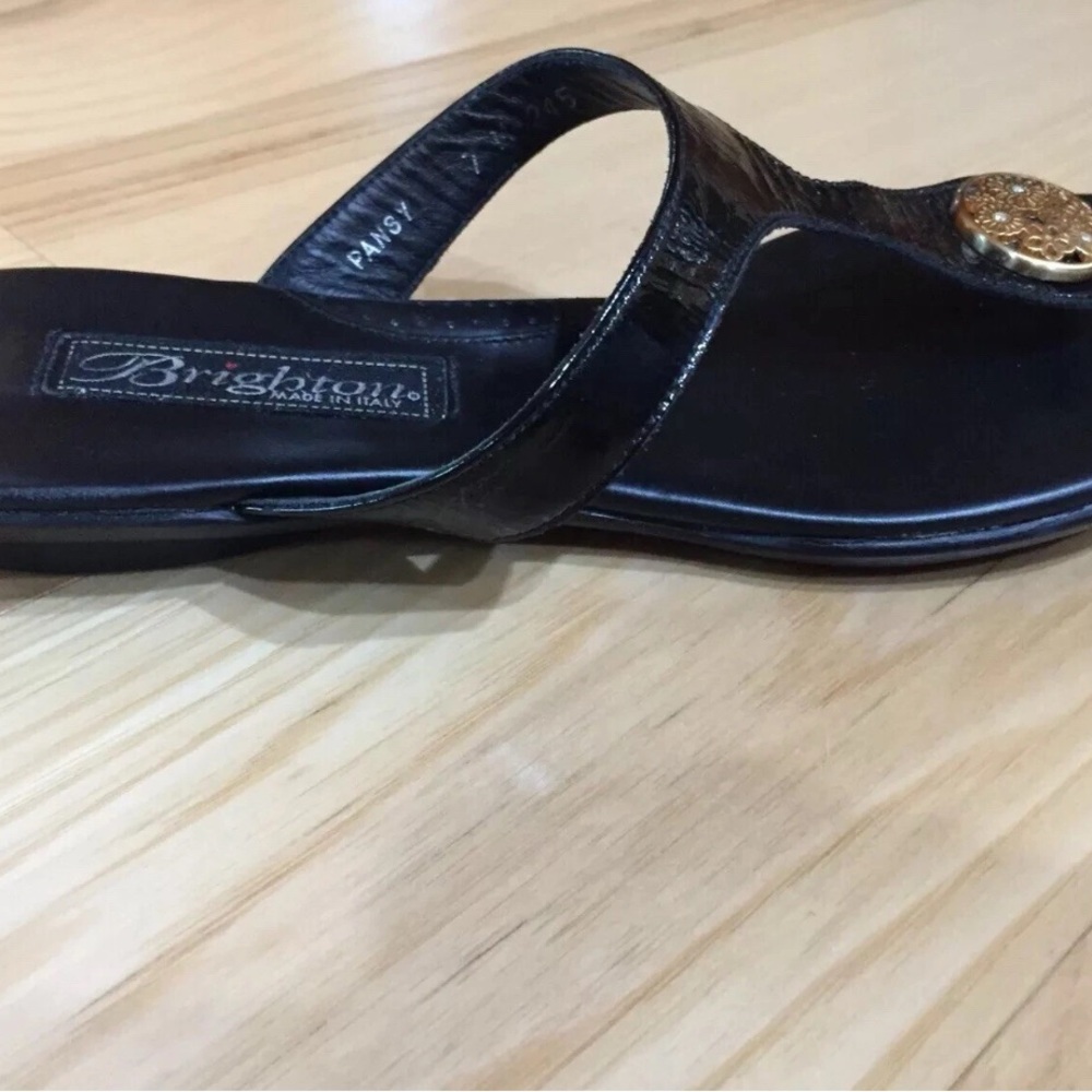 Brighton Black and Gold Women's Sandals
